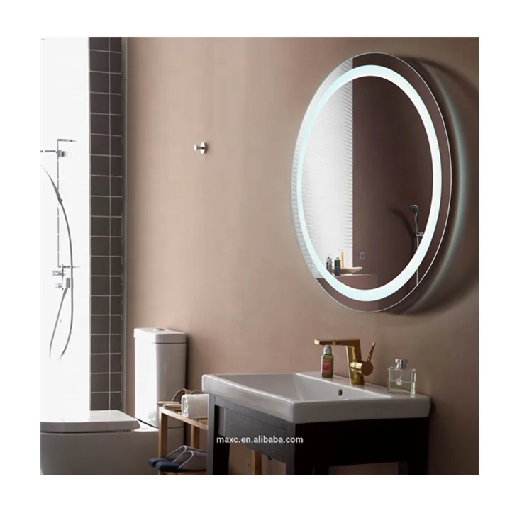 CE IP 44 Round Illuminated Led Light Bathroom Wall Mirror with Multi-functions