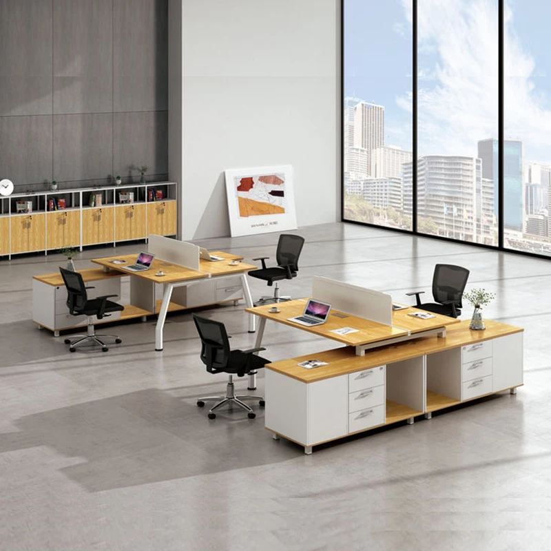 Индивидуальный дизайн, офисная Рабочая станция на 2 человек, офисные перегородки, деревянная двухместная рабочая станция