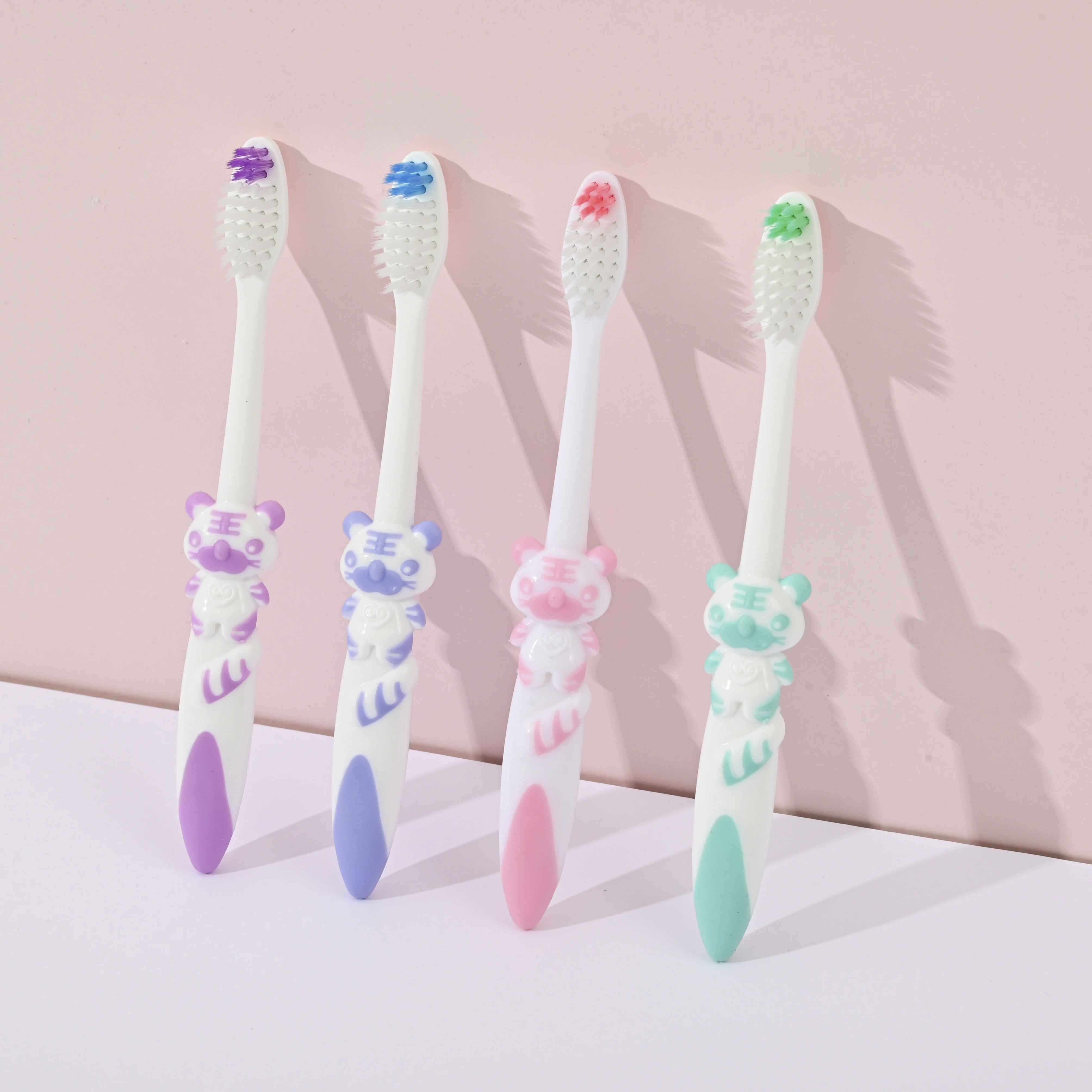 Creby 606 High Quality Cartoon Tiger Plastic Kids Soft Bristle Children Tooth Brush Toothbrush