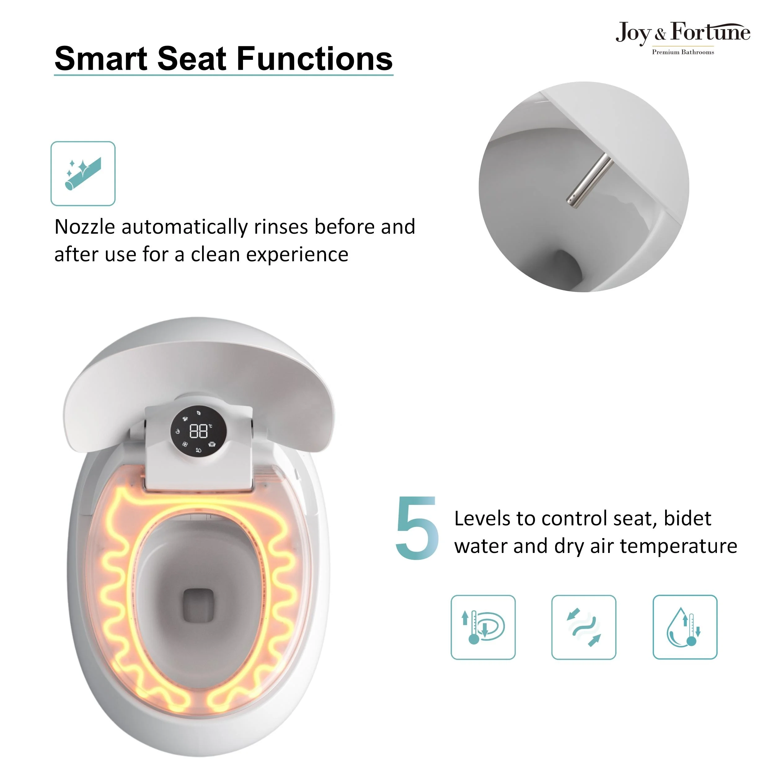 Automatic fulsh one piece egg shaped with siphon automatic intelligent toilet ceramic smart white color foot flush wc