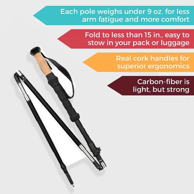 Hot Sale Adjustable Aluminum folding walking sticks foldable Trekking Hiking Poles collapsible
