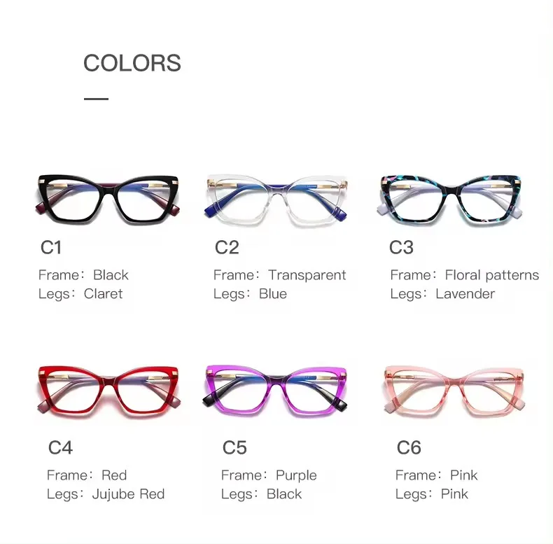 Latest Design Eyewear 2024 Optical Frames Tr90 Stock Optical Frames