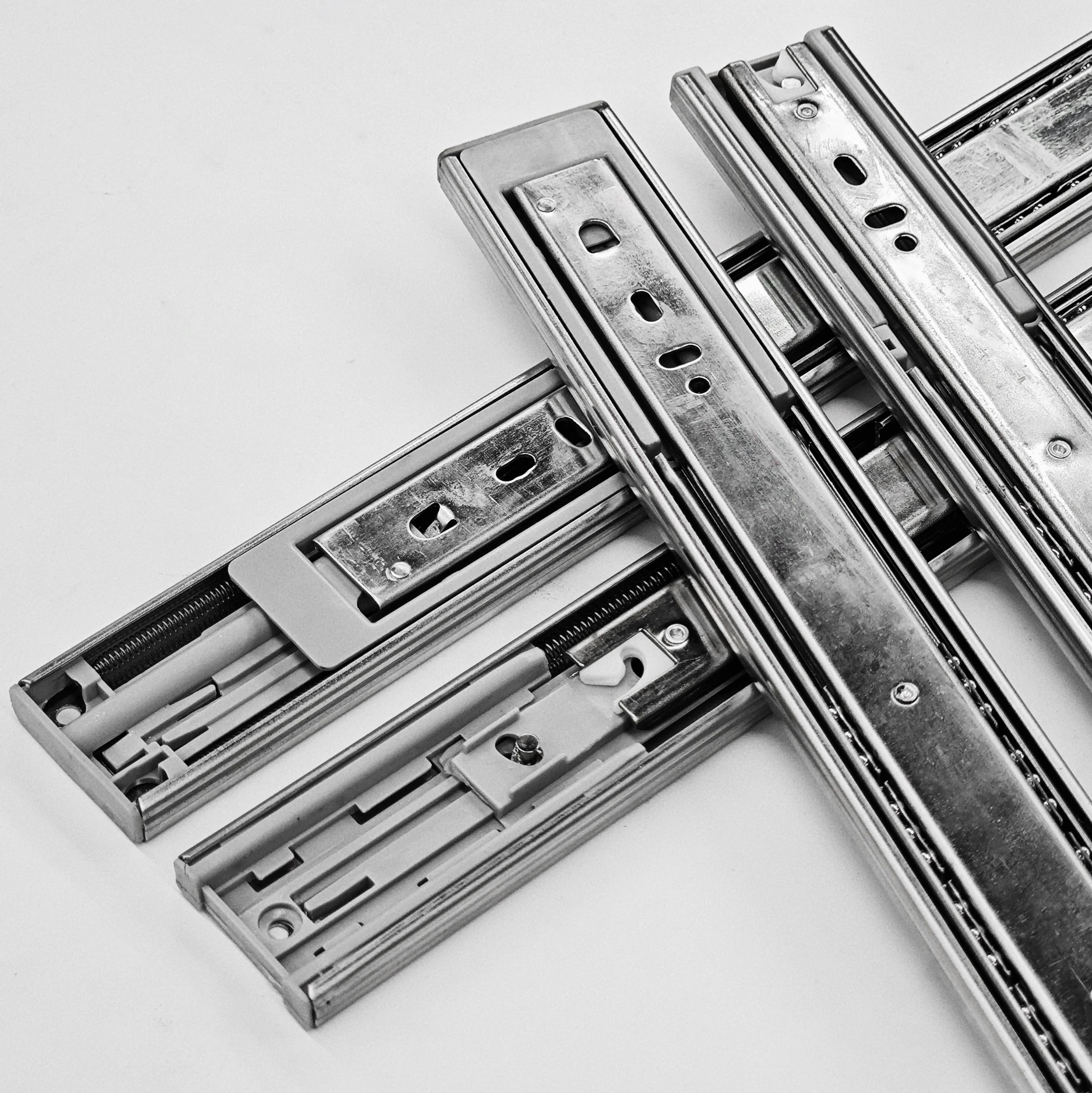 45mm Width Full Extension Soft Close Drawer Slide Soft Closure Side Mount Runners Telescopic Channels Jieyang Supplier OEM