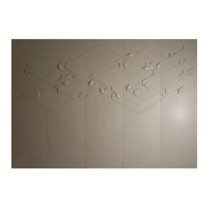 Modern Luxury leather carving wall art microfiber pattern ornament for home interior decoration
