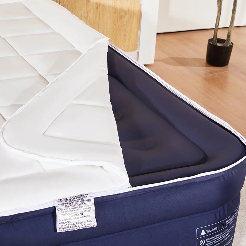 Factory Direct Sales Custom Air mattress Single Quilted Air Mattress Bed with built-it pump