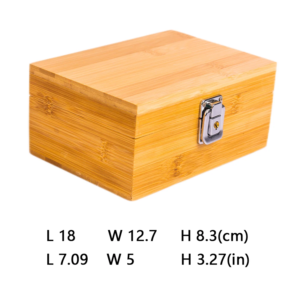 storage boxes Bamboo wood cigarette case Large capacity with lock