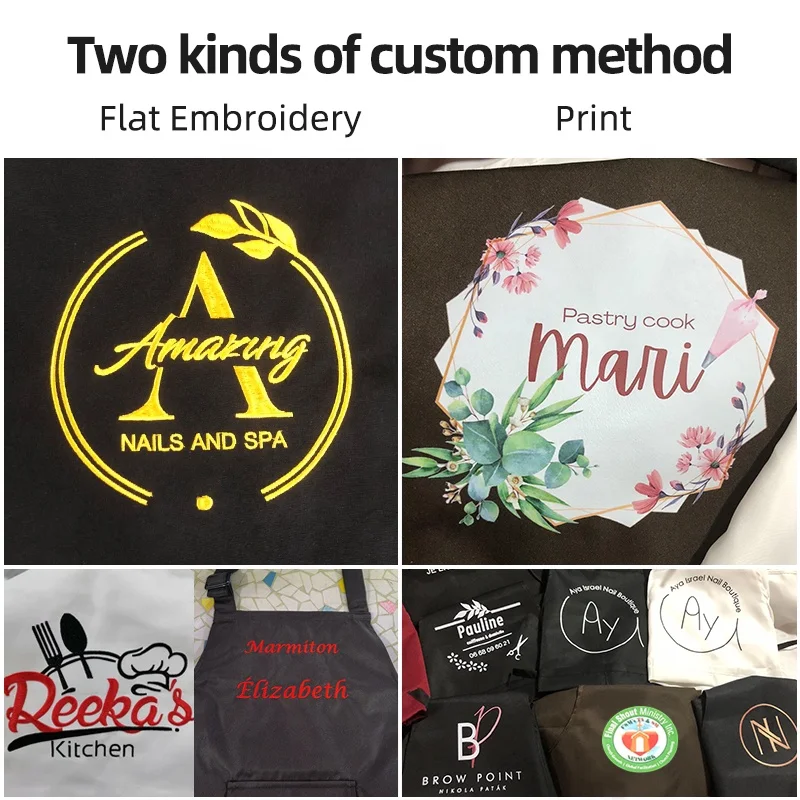 Custom Aprons Kitchen Uniform Chef Korean Apron Restaurant Uniform Custom Logo Aprons