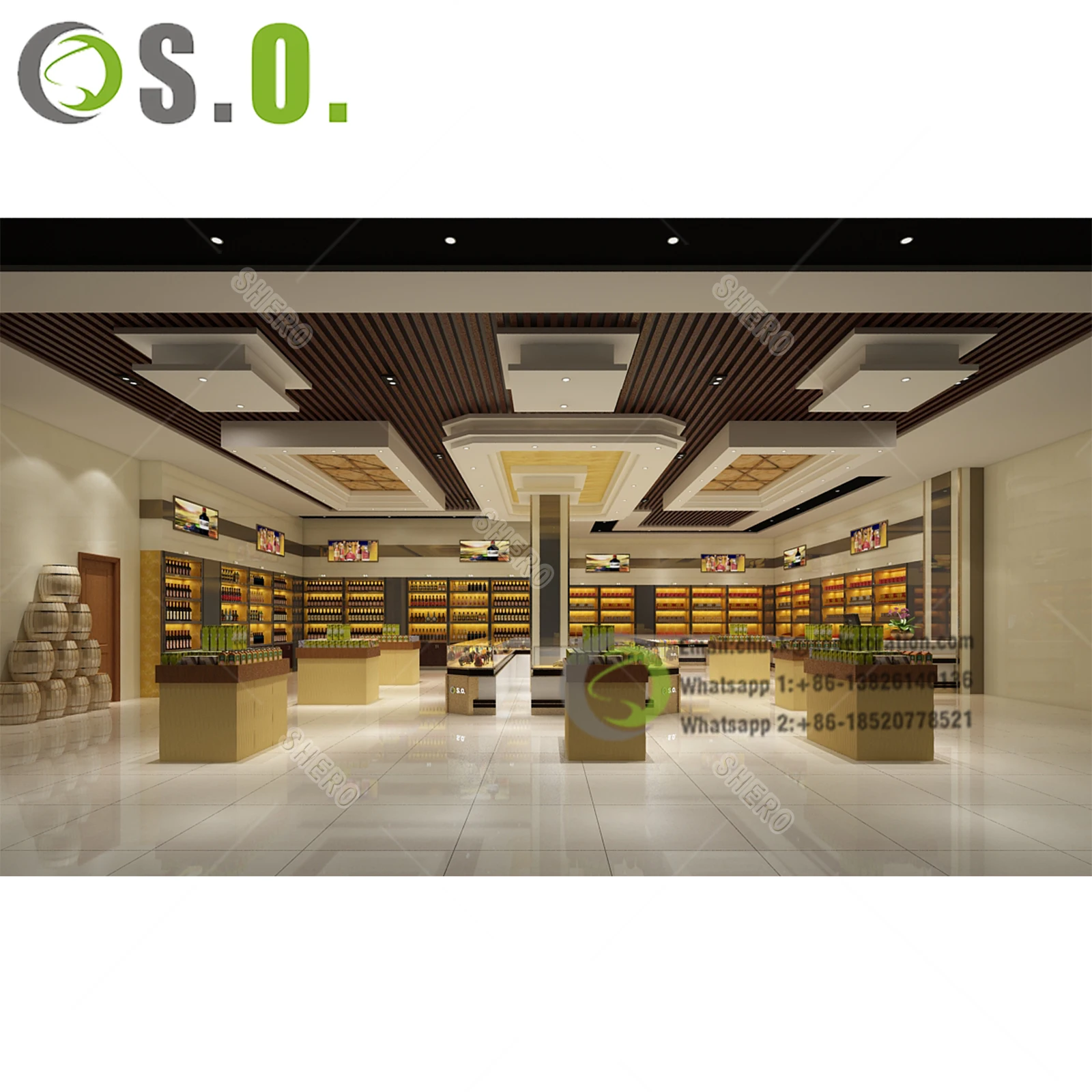 Commercial design cooling stainless steel display racks luxury wall large wine cellar whiskey glass display wine cabinet