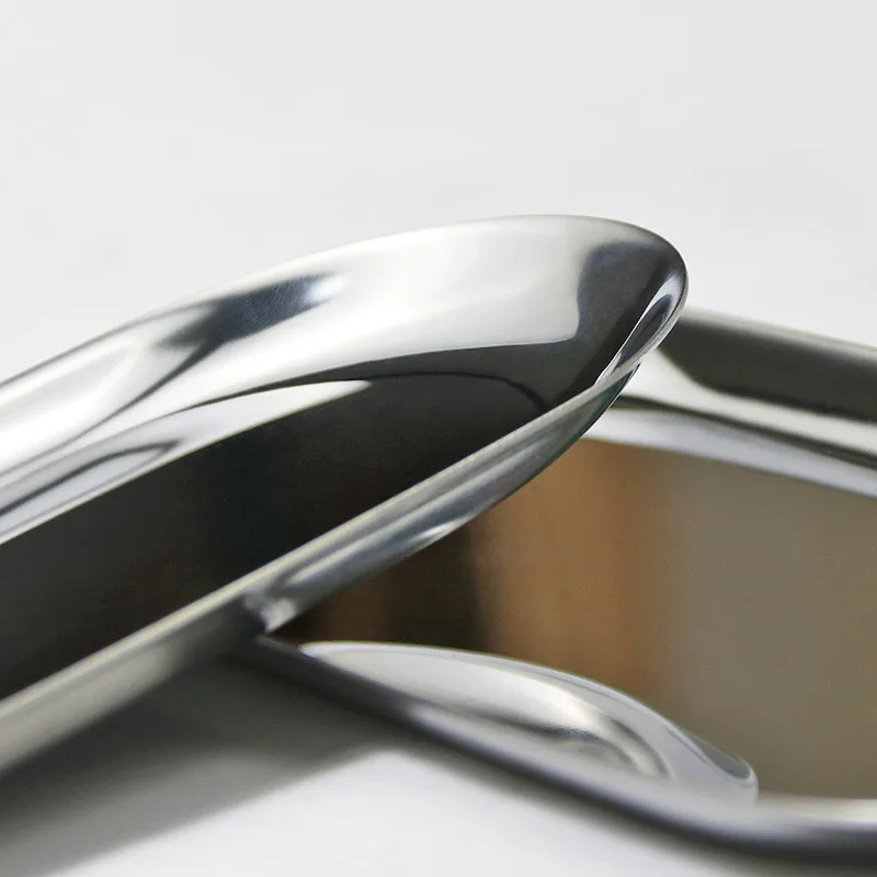 Rolling Tray Set Wholesale Hotel Restaurant Luxury Plain Rose Gold Cookie Metal Stainless Steel Decorative Serving Rolling Trays