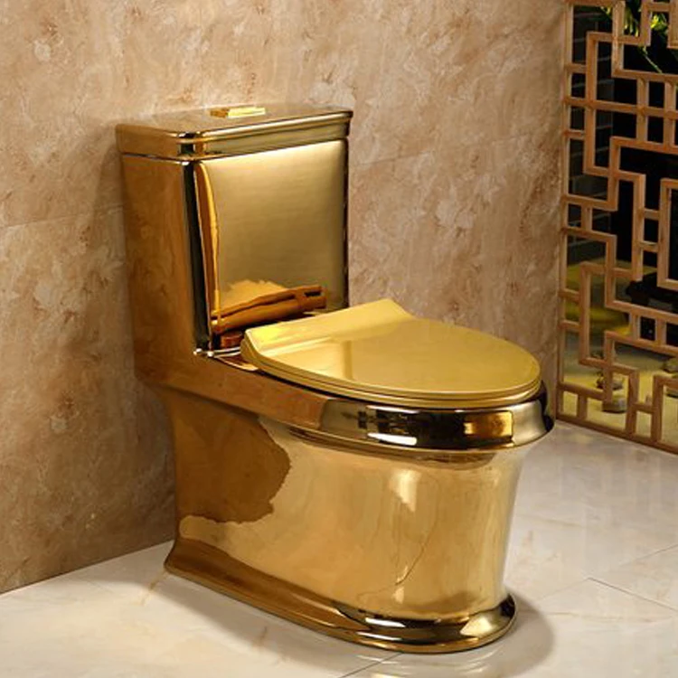 KD-15GPA Best Selling Gold Plated Bathroom Ware Ceramic Washdown or Siphonic One-piece Toilet USA Popular Sanitary Ware