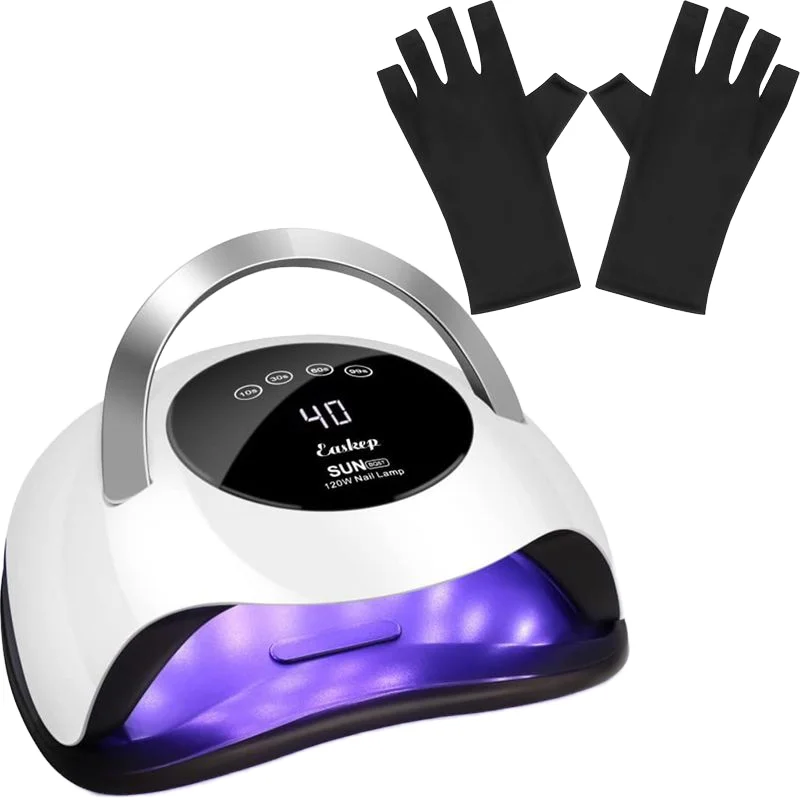 108W Rechargeable Cordless UV LED Nail Lamp with Lar LCD Display Portable Touch Switch for Gel Nails