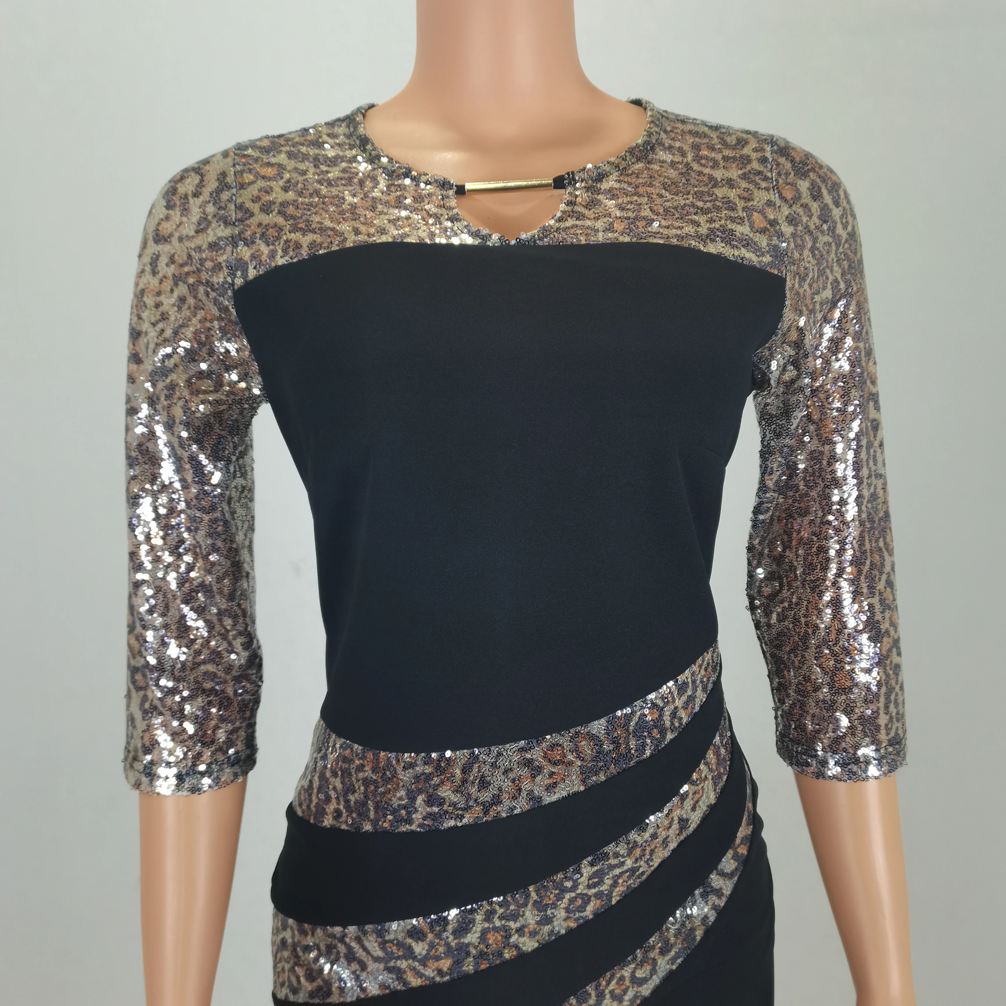 wholesale custom factory price O-neck Women Dresses Long Sleeves Slim Hip wrapped african Pencil Plus Size Office Lady Dress