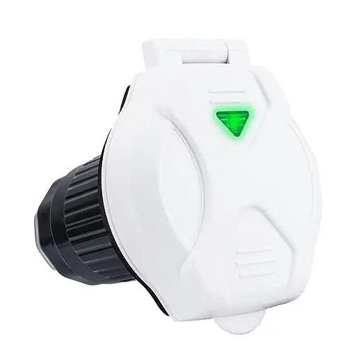 50A RV Inlet Shore Power Receptacle Plug for Camper Marine NEMA SS2-50P Male 125/250V  Twist-Lock LED Light Indicator