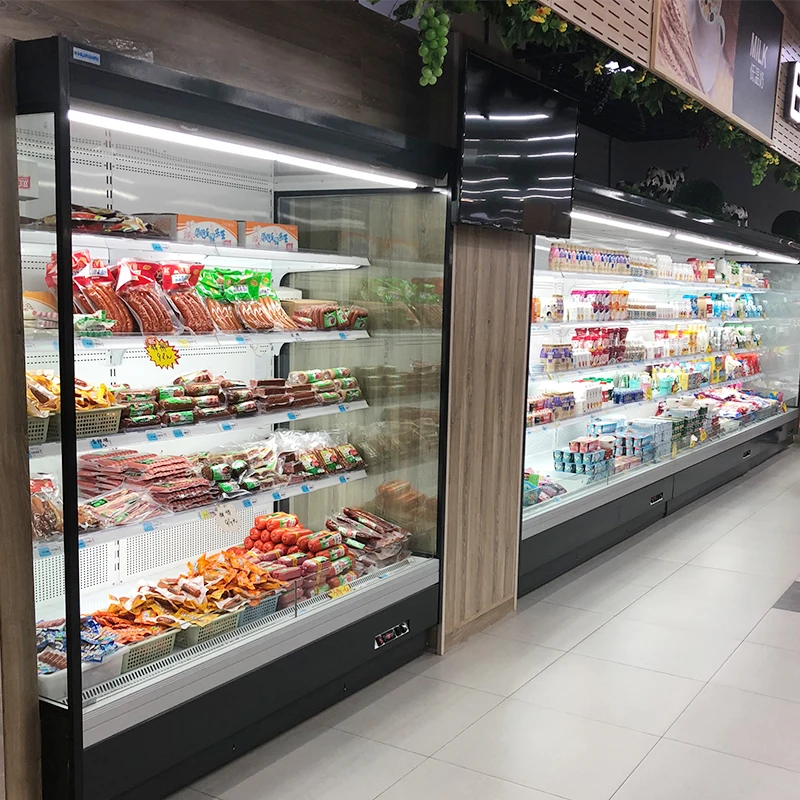 Supermarket Remote Open Type Multideck Display Cabinet Refrigerator for Vegetables and Fruits Storage