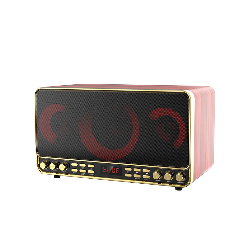 2023 sell well leather wooden box Portable retro Bluetooth speaker  wireless music retro bluetooths speaker