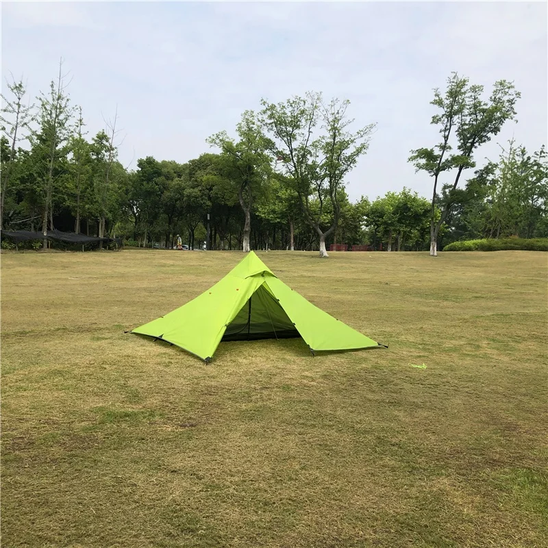  Сверхлегкий 2 человек пеший Туризм палатки пирамида из двух туриста палатка темно-зеленый бесштоковый двойной слой