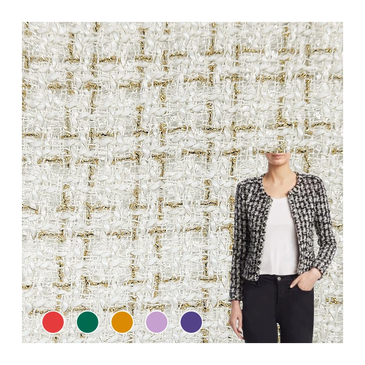 High Quality Soft Hand Feel Shiny Fabric 100% Polyester Material Tweed Fabric For Long Skirt