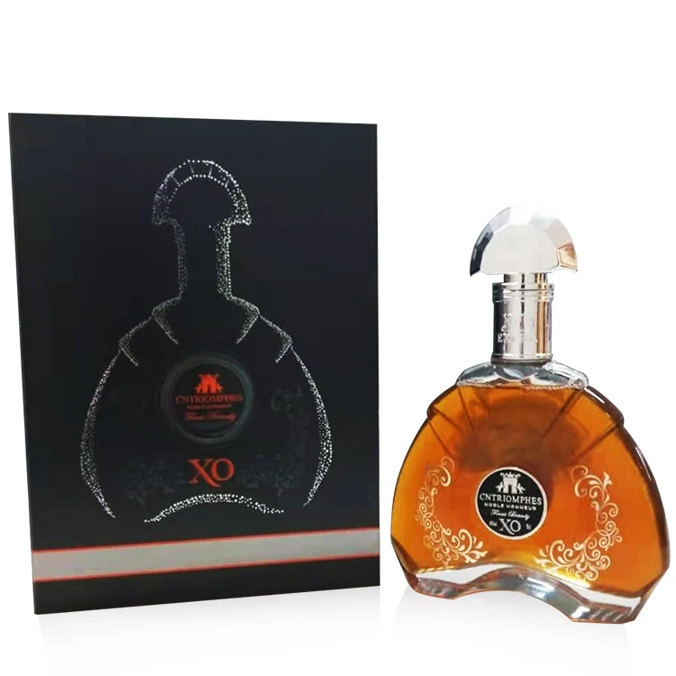Factory Custom Luxury Tea Red Wine Paper Box Custom Logo Gold Stamped Rhum XO VO Glass Beer Bottle Packaging Box for Rum