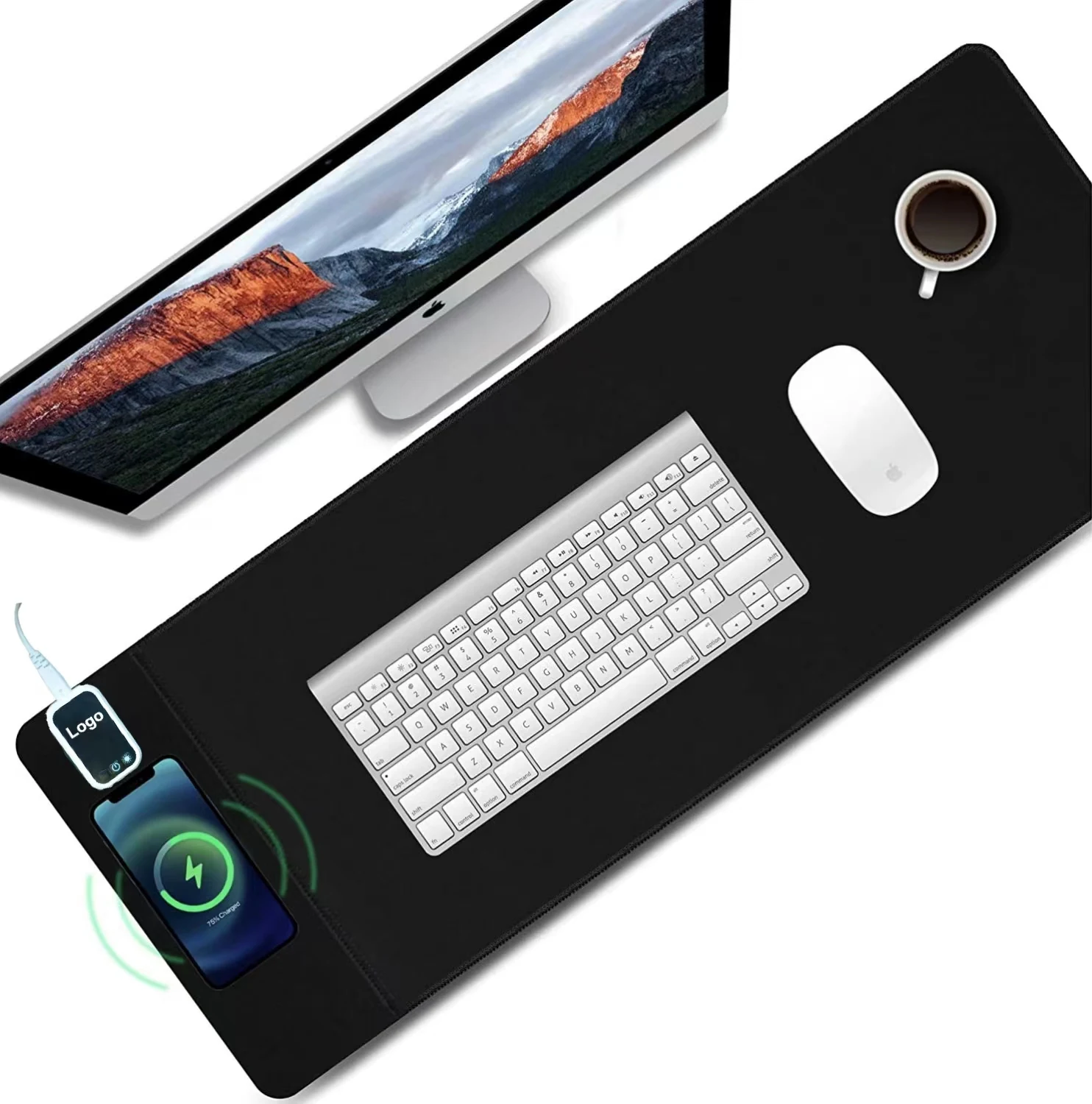 Home And Office Use Electric Heated Desk Mat Warm Table Pad With 15W Fast Charging Wireless Charger Function