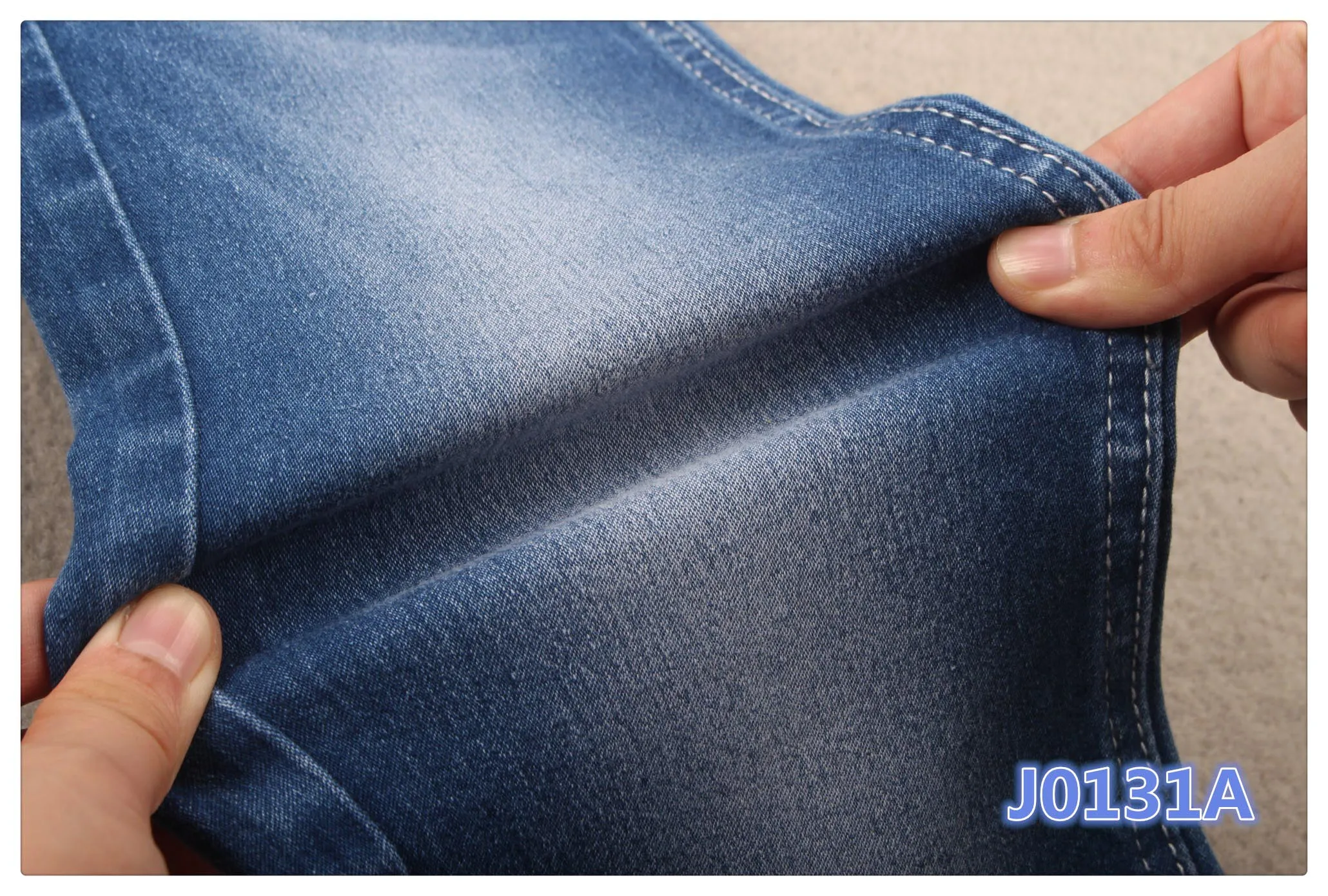 Hot sell cheap price satin polyester spandex denim fabric for women skinny