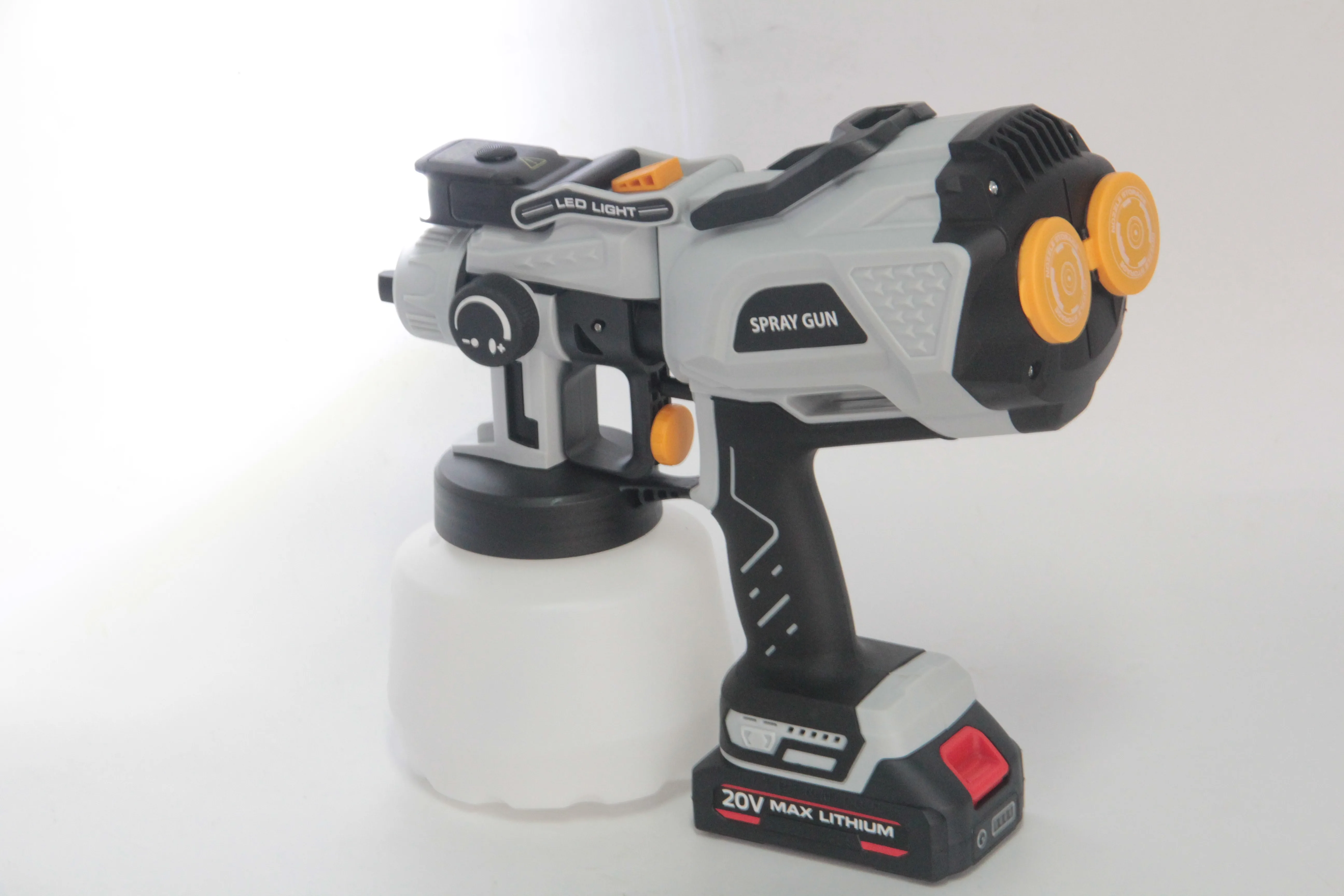 CX-45 20v Lithium Battery Led Light Cordless Hvlp Paint Sprayer Diy Grade Electric Spray Gun With 1200ml Pot