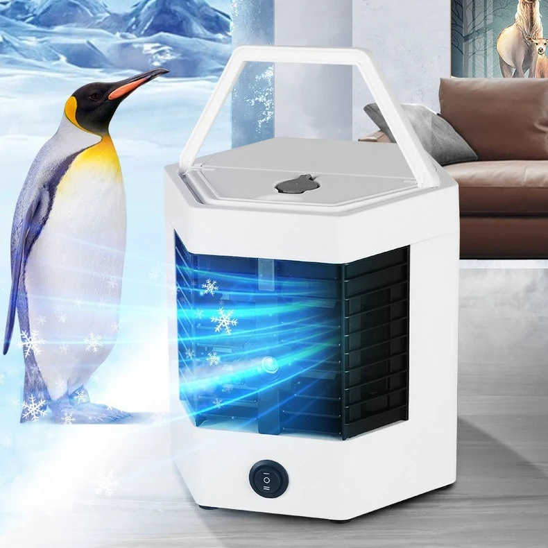 Ice portable mini air conditioner fan water air cooling fan water air cooler with spray home use