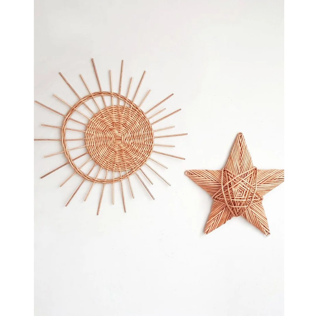 Wholesale High quality rattan Wall Hanging Woven Wall Flowers Rattan Wall Plates handmade from Thanh Cong