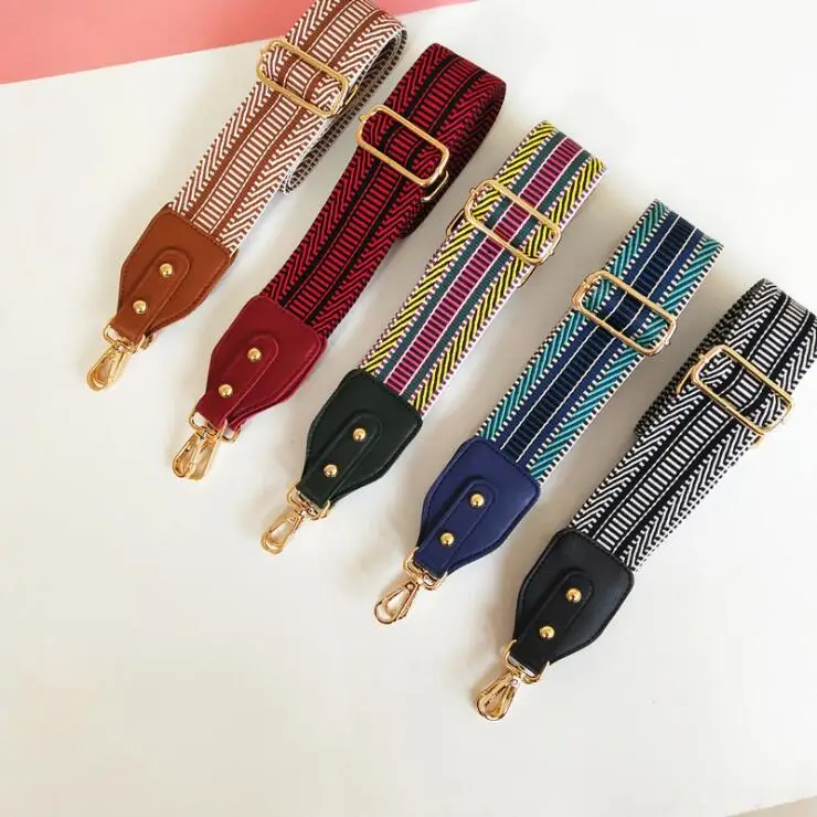 2021 New Top Fashion STRIPE Straps for Handbag Confortable and High Quality Adjustable Strap Width 5cm for Ladies Bag