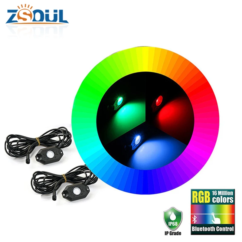 Разноцветные светодиодные подсветки 3x3 Вт RGB подсветка rock lights для
