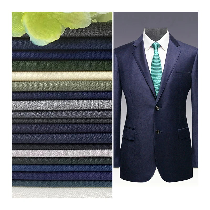 139-23#Hot sale cheap arab woven pants TR fabric polyester viscose manufacturer