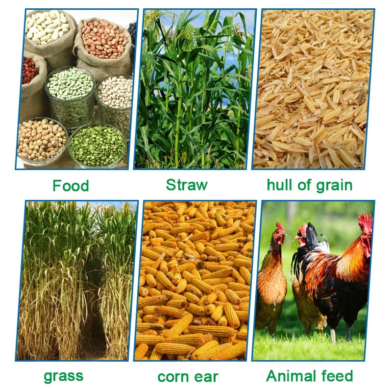 Large hammer type feed crusher, rice husk and miscellaneous grains universal feeder, breeding corn cob and straw crusher