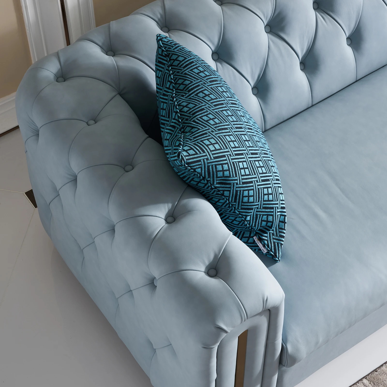 OEM ODM Welliton итальянский дизайн роскошный стиль из натуральной кожи секционный диван для гостиной