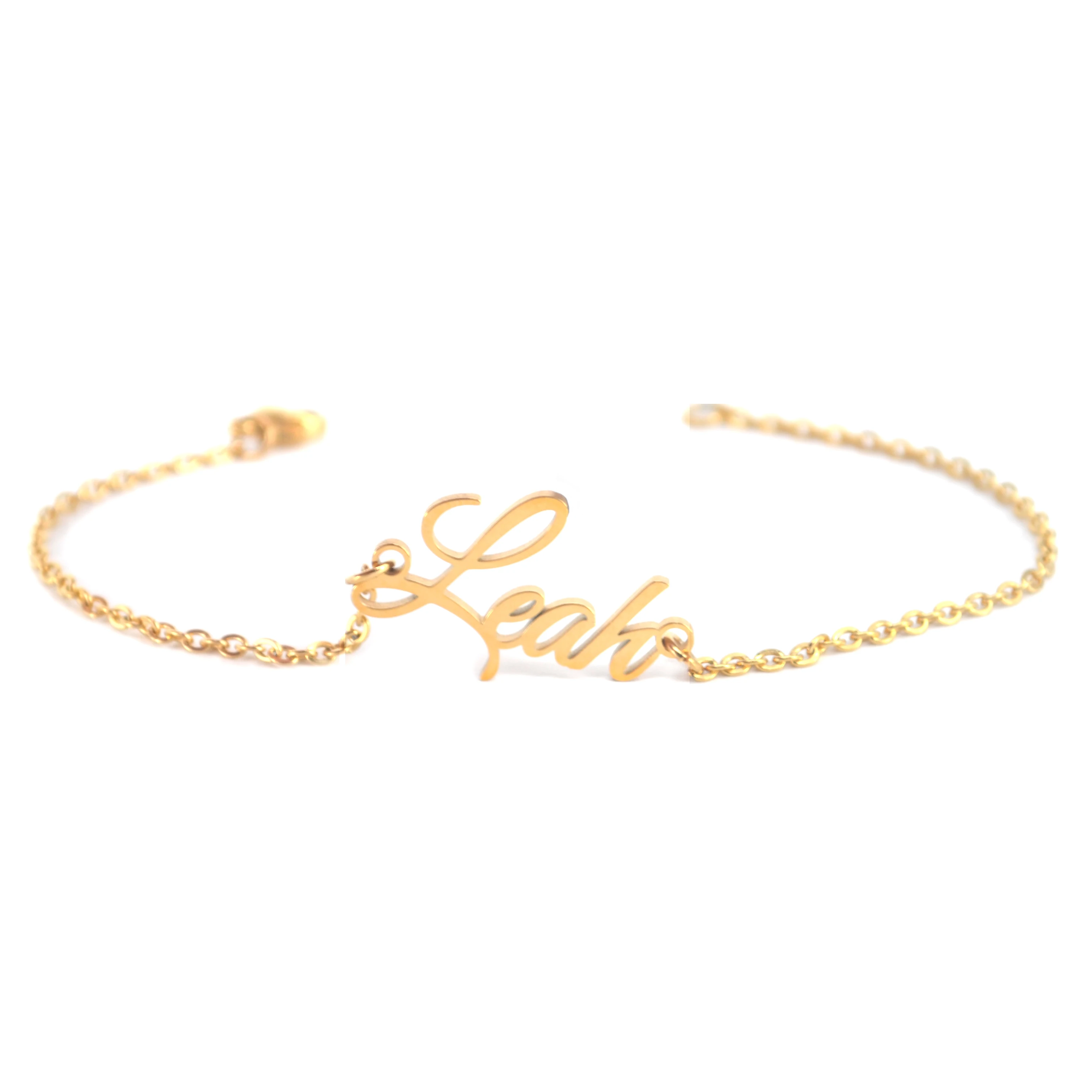 18K Gold Nameplate Necklace Bracelet Earring Personalized Jewelry Set