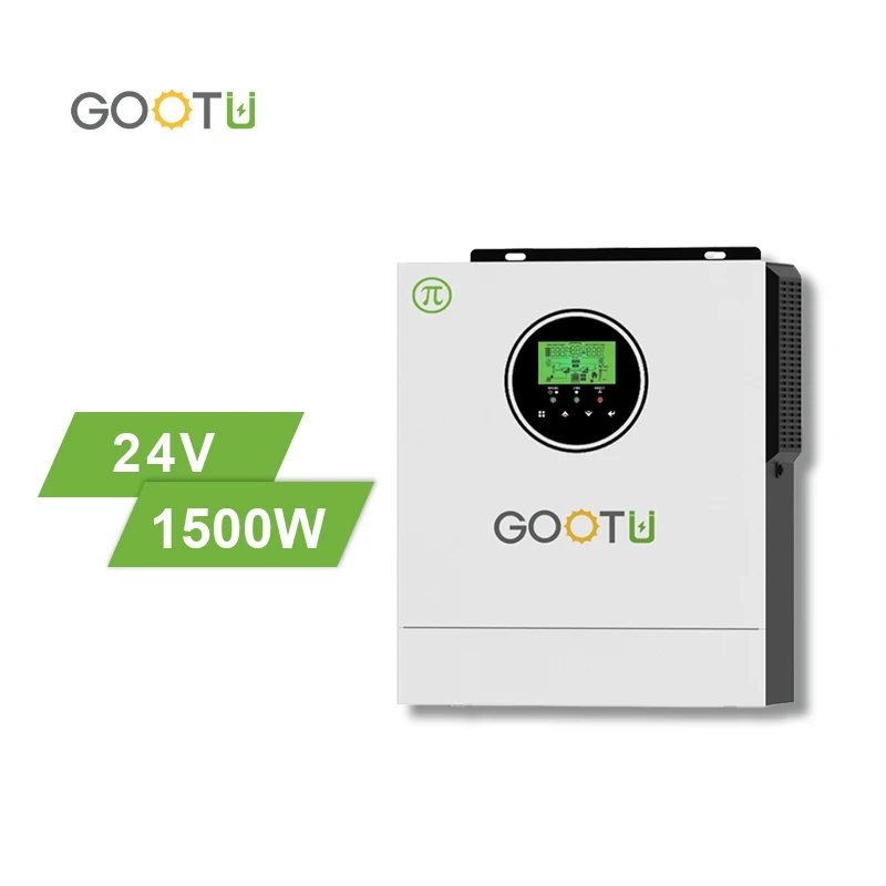 GOOTU Off-grid Solar Inverter LCD Display Wifi Monitor 1.5KW 24V DC To AC All One MPPT UPS Inverter