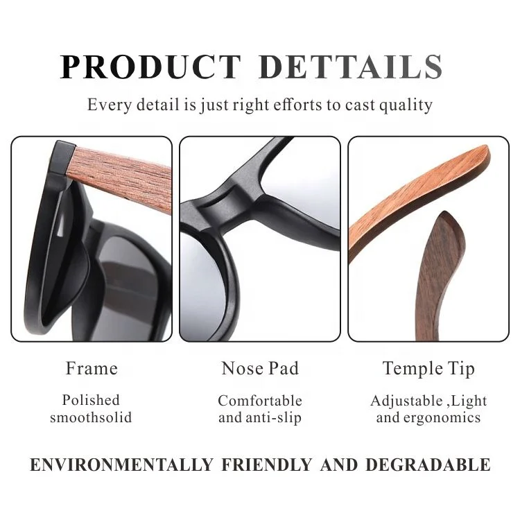 Wooden Polarized PC Wood Sunglasses For Women Men Sun Glasses River Occhiali Da Sole 2022 Uomo