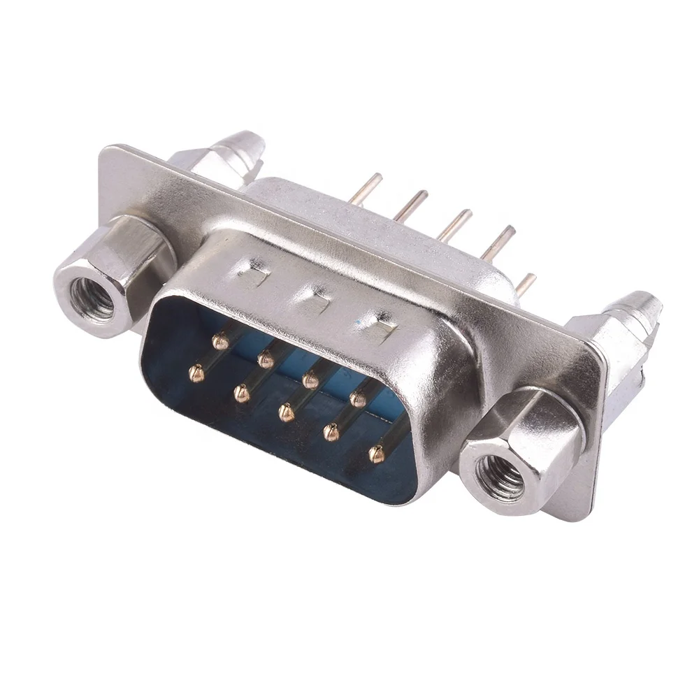 D-SUB VGA 9pin Male Connector PCB Mounted Straight DP 9p VGA Male Connector With Screw Video Socket