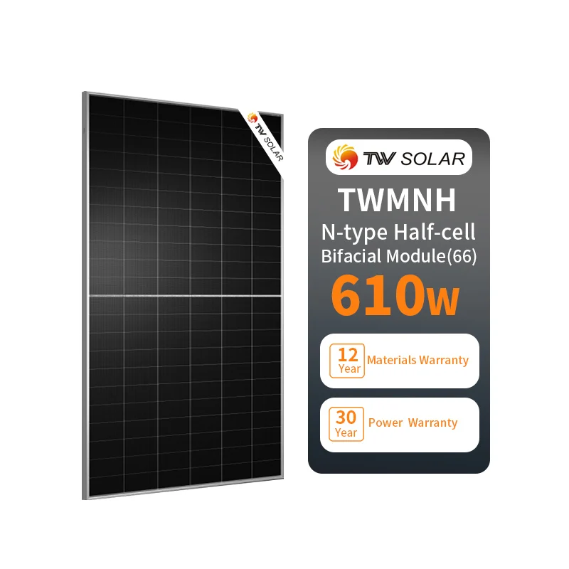 TW Solar Panels 132Cells P-Type Monofacial 610-630Watt Photovoltaic Modules for Home Solar System