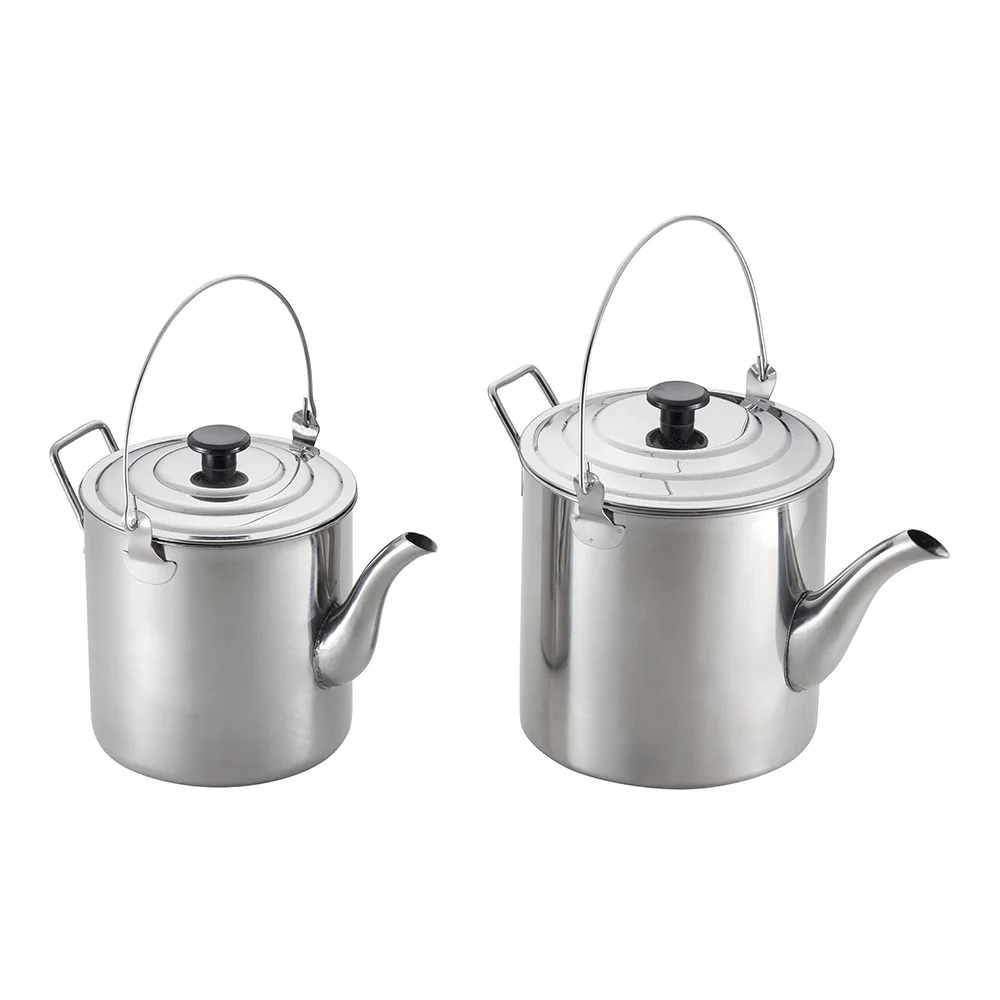 Customized Camping Coffee Tea Kettle Outdoor Travel Stainless Steel Portable Tea Water Kettle Camping Coffee Kettle