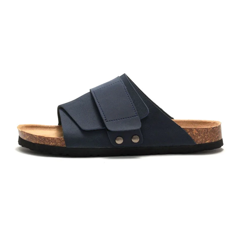 Summer Beach Cork Slippers For Men And Women Fashionable Outerwear Double Button Couple Style Retro And Trendy Casual Sandals