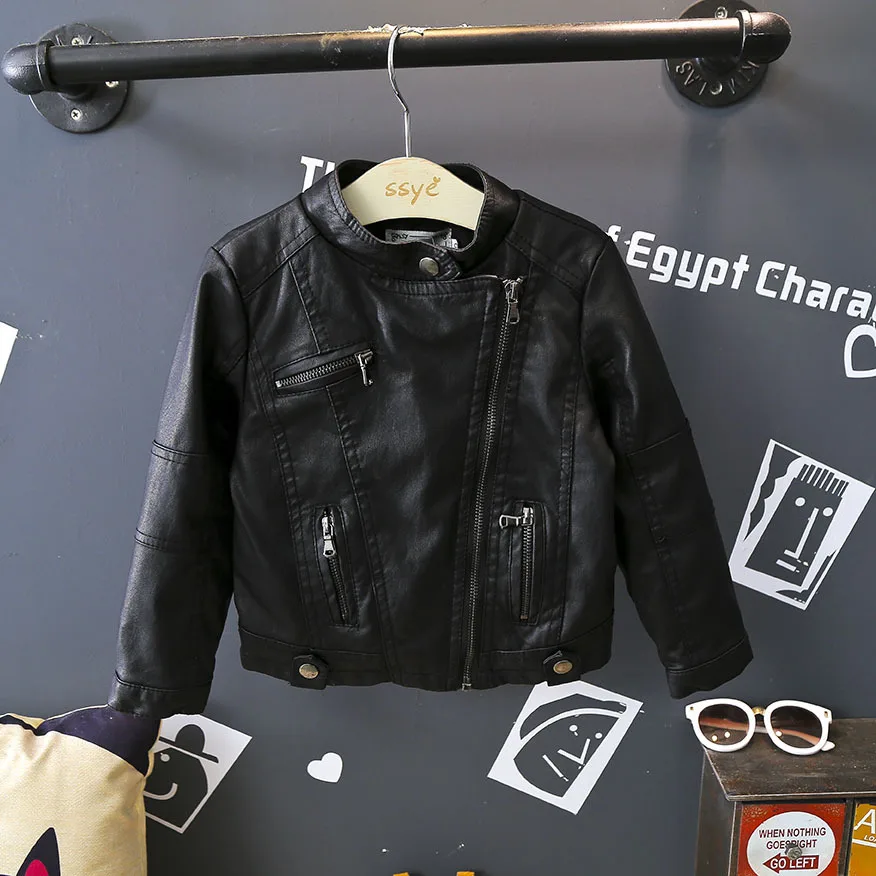 New Fashion Hot sale Children winter Clothing Kids Leather jacket for boys and girls