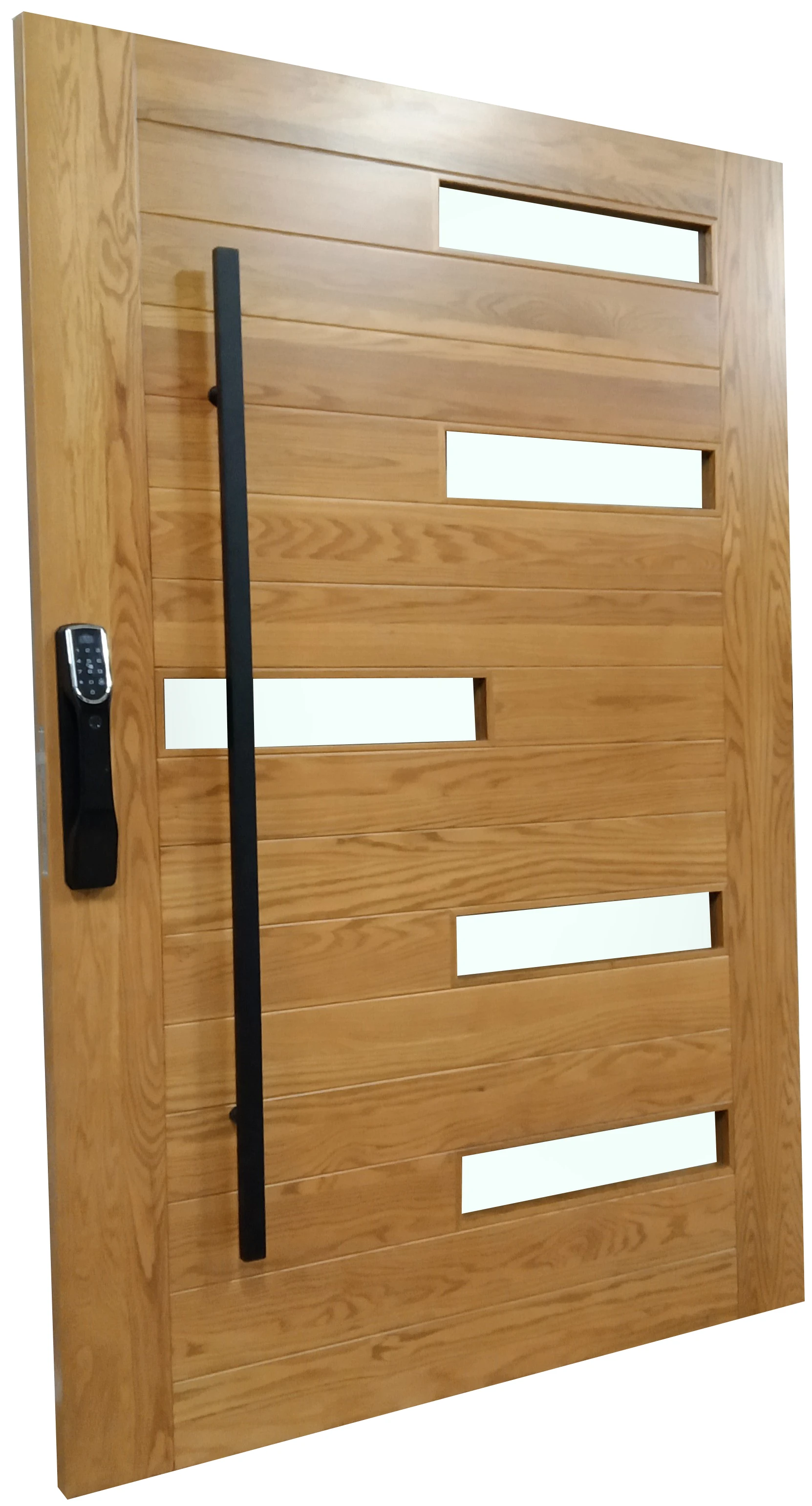 Luxury Decorative Front Pivot Oak Solid Core Wood Front exterior door with glass design for luxury villa/office