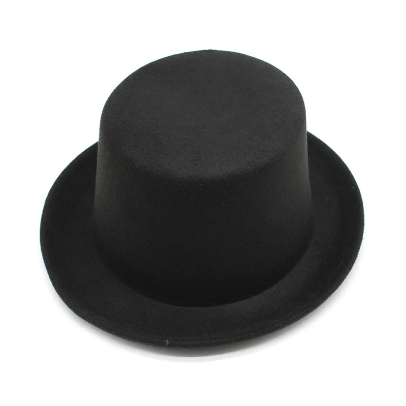 England Vintage Billycock Gentlemen Black Felt Performance Magician Lincoln Top Hat Tall Crown