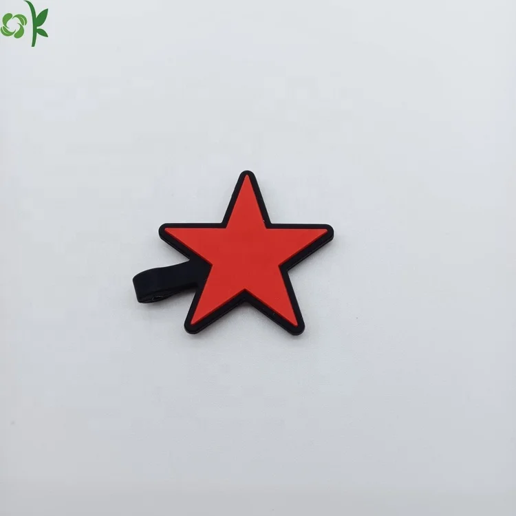 OKSILICONE Multi Color Star Shape Outdoor Hunting Silicone Dog Tag Blank Silicone Name Identify Rubber Pet Tags