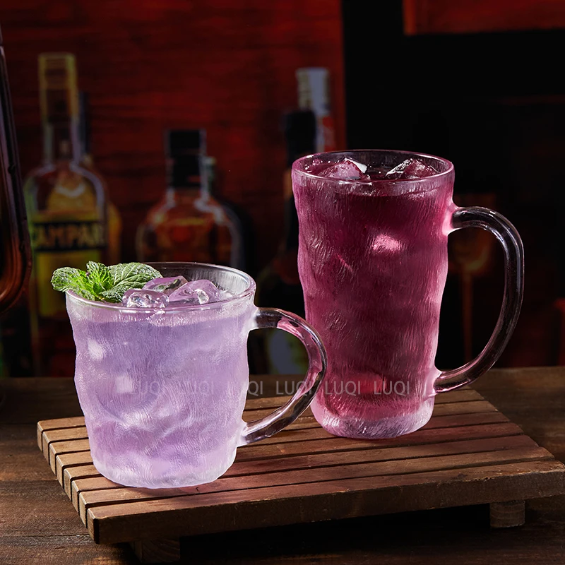 Japanese Vertical Stripe Bamboo and Wood Covered Mug Glass Cup Juice and Coffee Mug with Milk Elegant and Eco-Friendly Product