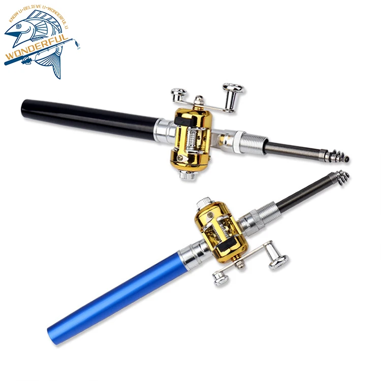 Wholesale Fishing Pole Combo Set 1m Collapsible Spinning Reels Carrier Bag Telescopic Plastic Ice Travel Mini Rod