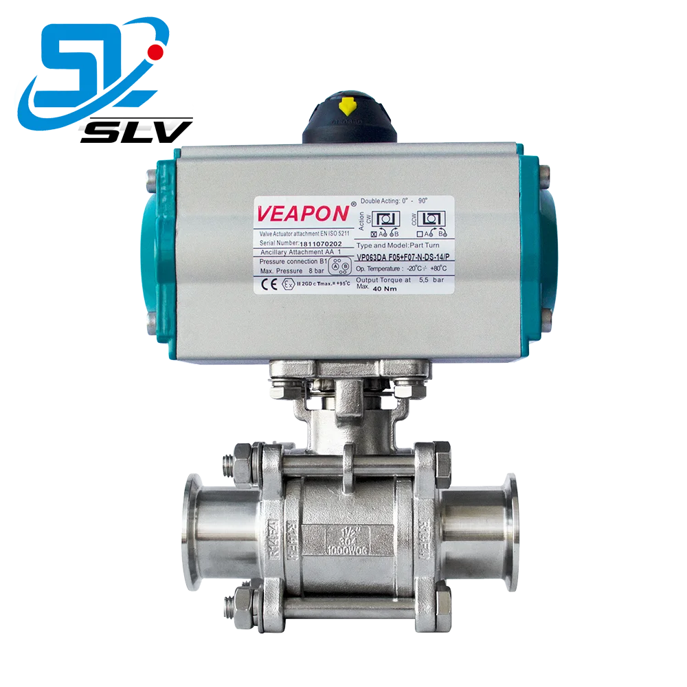 High Quality Quick Connection Clamp stainless steel pneumatic ball valve for food beverage