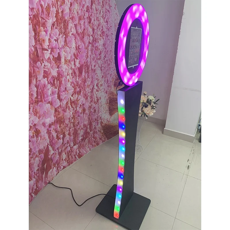 cheap social wedding rotating portable selfie photobooth enclosureipad photo booth with printer and camera