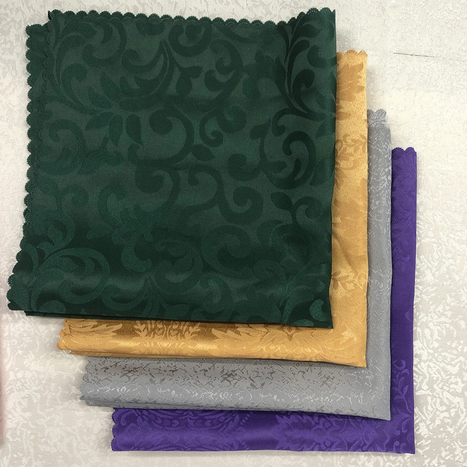 Premium Polyester Square Damask Cloth Table Napkins for wedding party