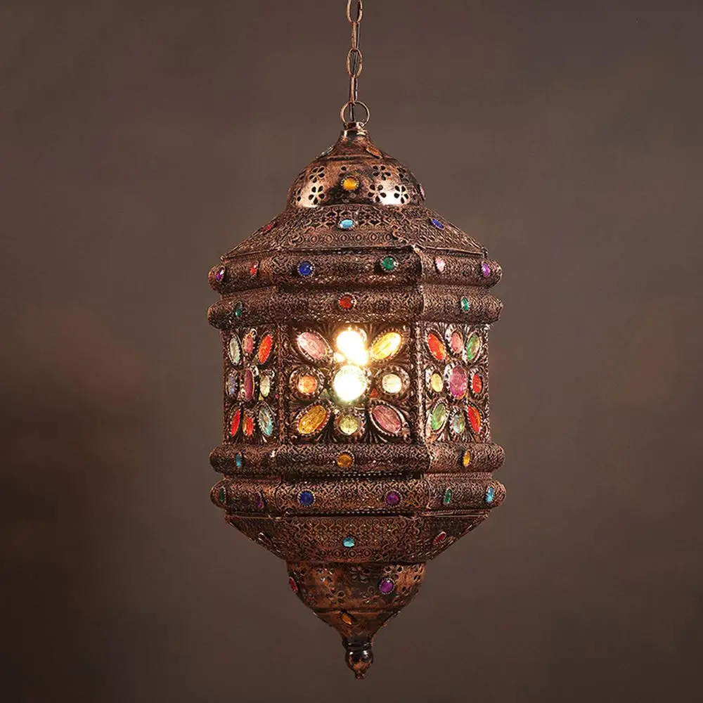Handmade Turkish Mosaic Hanging Lantern Lamp Decorative Arabic Moroccan Chandeliers Pendant Lights