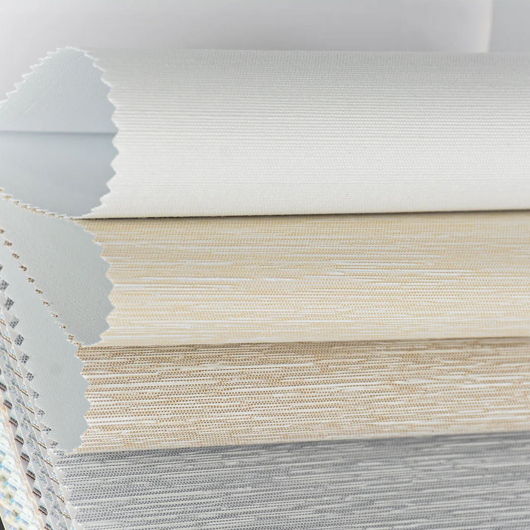 
New design 100% blackout Pvc Anti-uv Sunscreen Roller Blind Fabrics 